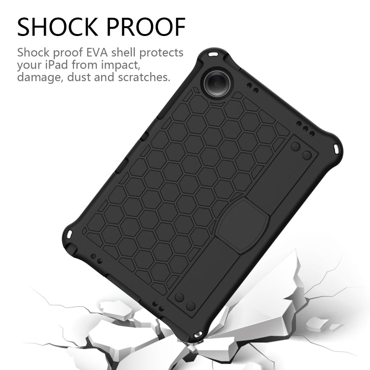 For Samsung Galaxy Tab A11+ / A9+ Honeycomb EVA Hybrid PC Tablet Case with Strap(Black+Black) by buy2fix