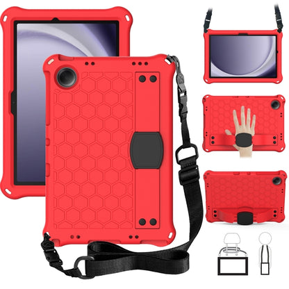 For Samsung Galaxy Tab A9+ 11 X216B Honeycomb EVA Hybrid PC Tablet Case with Strap(Red +Black) - Galaxy Tab A9+ by buy2fix | Online Shopping UK | buy2fix