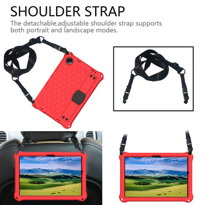 For Samsung Galaxy Tab A9+ 11 X216B Honeycomb EVA Hybrid PC Tablet Case with Strap(Red +Black) - Galaxy Tab A9+ by buy2fix | Online Shopping UK | buy2fix