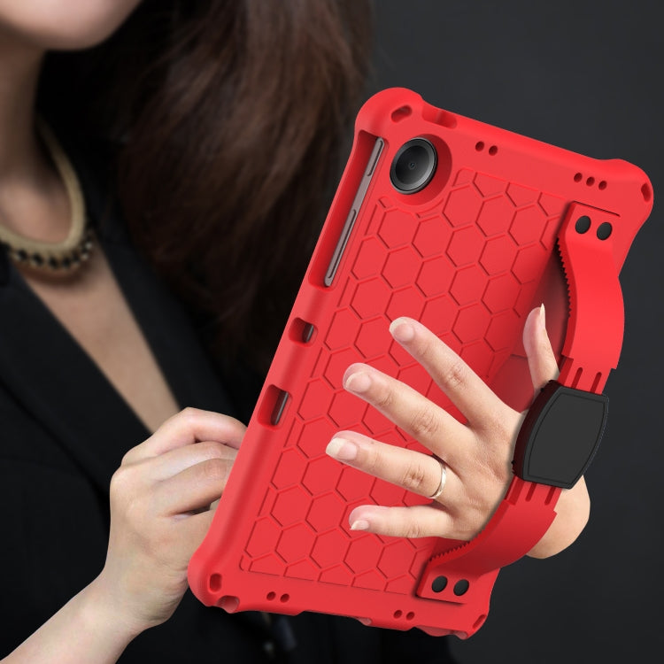 For Samsung Galaxy Tab A9+ 11 X216B Honeycomb EVA Hybrid PC Tablet Case with Strap(Red +Black) - Galaxy Tab A9+ by buy2fix | Online Shopping UK | buy2fix