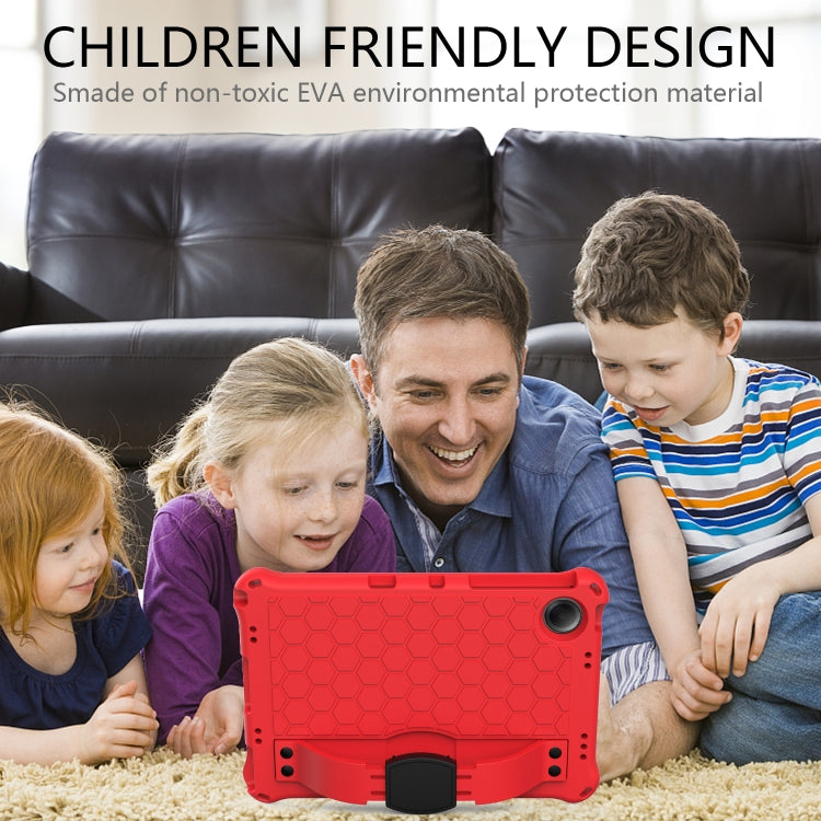 For Samsung Galaxy Tab A9+ 11 X216B Honeycomb EVA Hybrid PC Tablet Case with Strap(Red +Black) - Galaxy Tab A9+ by buy2fix | Online Shopping UK | buy2fix