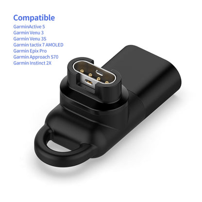 JUNSUNMAY For Garmin Venu 3 / Venu 3S Smart Watch Charging Data Sync Adapter, Interface:Type-C Port by JUNSUNMAY