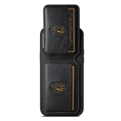 For iPhone 14 Suteni H02 Leather Wallet Stand Back Phone Case(Black) - iPhone 14 Cases by Suteni | Online Shopping UK | buy2fix