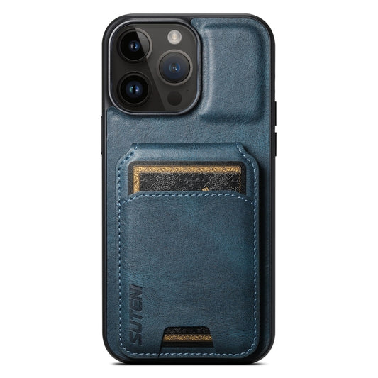 For iPhone 12 Pro Max Suteni H02 Leather Wallet Stand Back Phone Case(Blue) - iPhone 12 Pro Max Cases by Suteni | Online Shopping UK | buy2fix