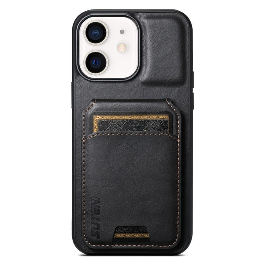 For iPhone 11 Suteni H02 Leather Wallet Stand Back Phone Case(Black) - iPhone 11 Cases by Suteni | Online Shopping UK | buy2fix