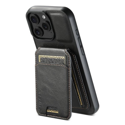 For iPhone 16e Suteni H02 Leather Wallet Stand Back Phone Case(Black) - iPhone 16e Cases by Suteni | Online Shopping UK | buy2fix