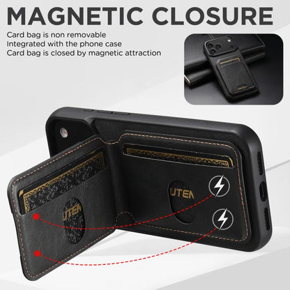 For iPhone 17 Suteni H02 Leather Wallet Stand Back Phone Case(Black) - iPhone 17 Cases by Suteni | Online Shopping UK | buy2fix