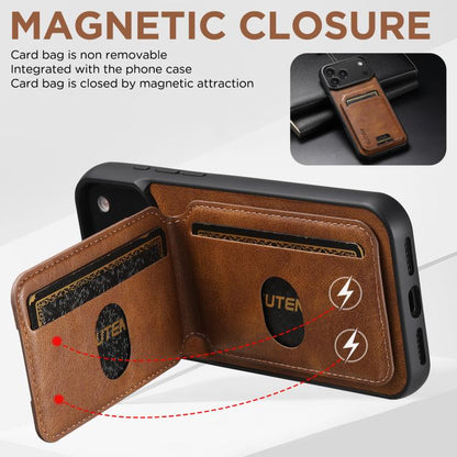For iPhone 17 Suteni H02 Leather Wallet Stand Back Phone Case(Brown) - iPhone 17 Cases by Suteni | Online Shopping UK | buy2fix