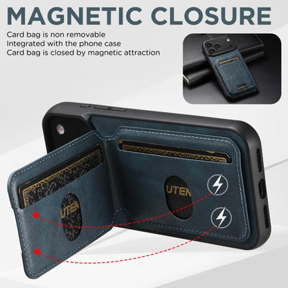 For iPhone 17 Suteni H02 Leather Wallet Stand Back Phone Case(Blue) - iPhone 17 Cases by Suteni | Online Shopping UK | buy2fix