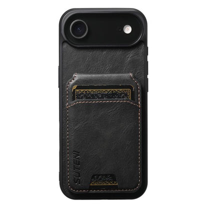 For iPhone Air Suteni H02 Leather Wallet Stand Back Phone Case(Black) - iPhone Air Cases by Suteni | Online Shopping UK | buy2fix
