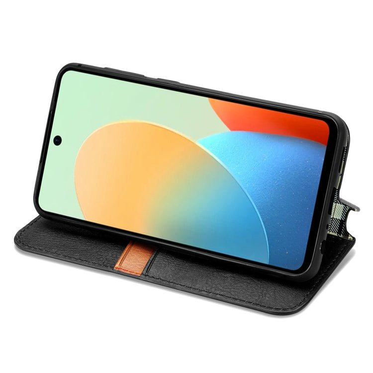 For Tecno Spark Go 2024 Cubic Grid Pressed Magnetic Leather Phone Case(Black) by buy2fix