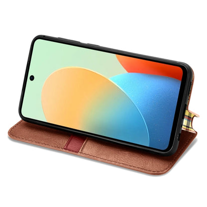 For Tecno Spark Go 2024 Cubic Grid Pressed Magnetic Leather Phone Case(Brown) by buy2fix