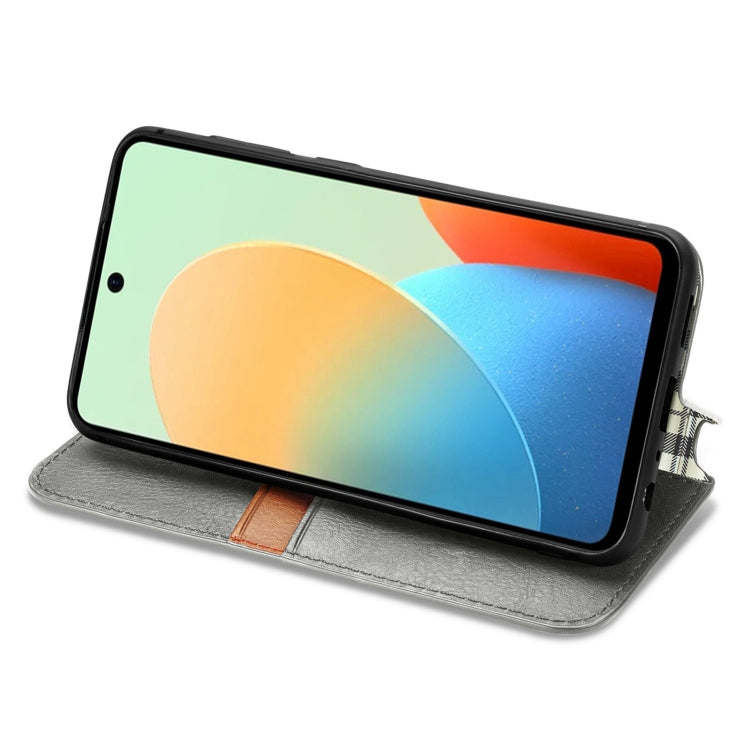 For Tecno Spark Go 2024 Cubic Grid Pressed Magnetic Leather Phone Case(Grey) by buy2fix