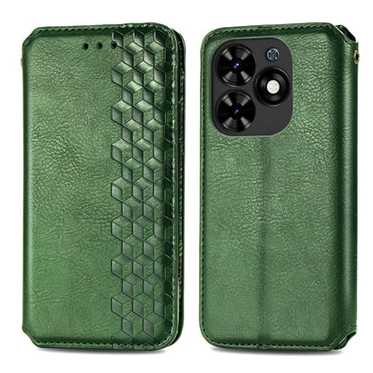 For Tecno Spark Go 2024 Cubic Grid Pressed Magnetic Leather Phone Case(Green) by buy2fix