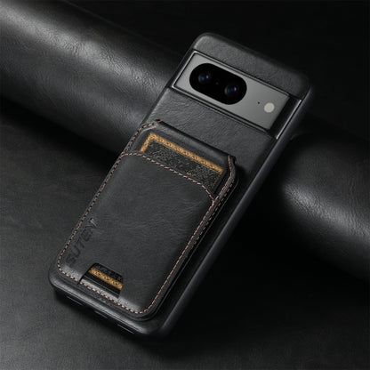 For Google Pixel 8a Suteni H02 Leather Wallet Stand Back Phone Case(Black) - Google Cases by Suteni | Online Shopping UK | buy2fix