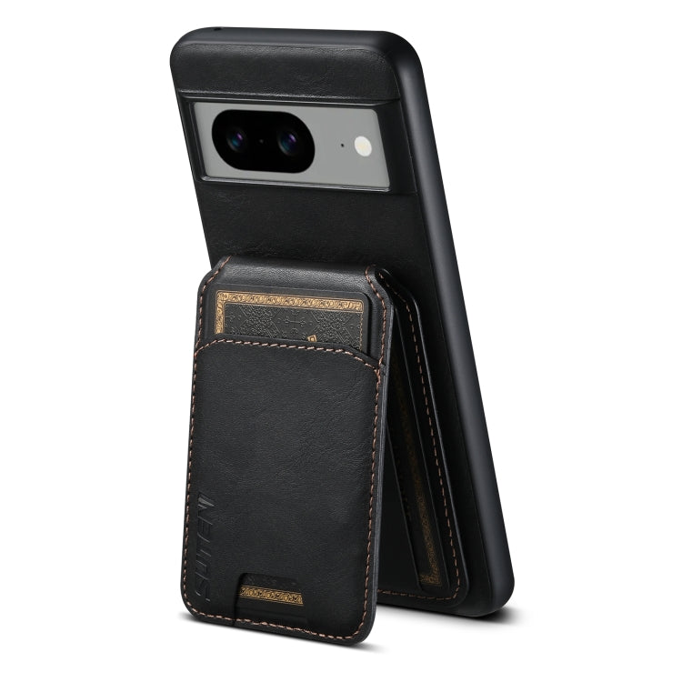 For Google Pixel 8a Suteni H02 Leather Wallet Stand Back Phone Case(Black) - Google Cases by Suteni | Online Shopping UK | buy2fix