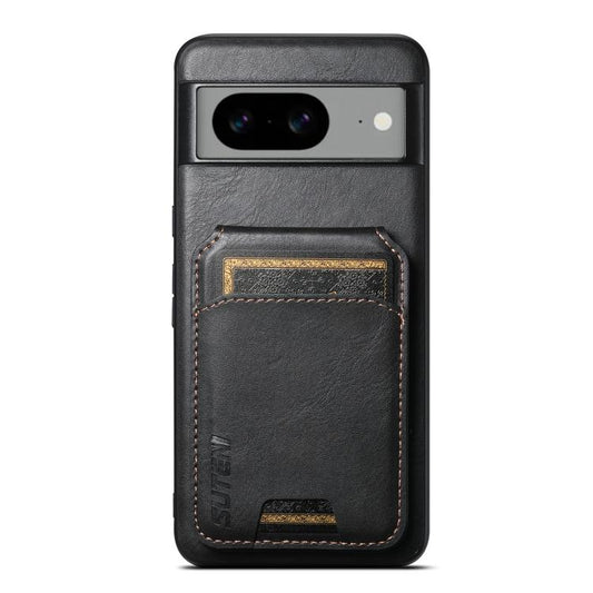 For Google Pixel 10 Pro Suteni H02 Leather Wallet Stand Back Phone Case(Black) - Google Cases by Suteni | Online Shopping UK | buy2fix