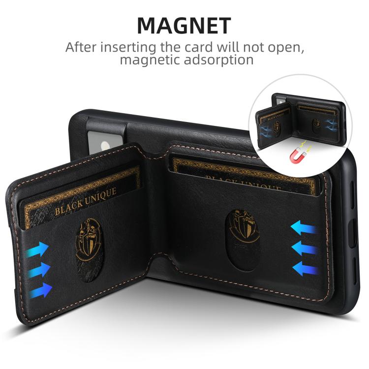For Google Pixel 10 Pro Suteni H02 Leather Wallet Stand Back Phone Case(Black) - Google Cases by Suteni | Online Shopping UK | buy2fix