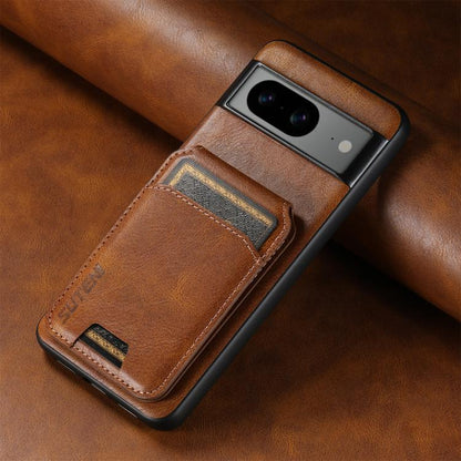 For Google Pixel 10 Pro Suteni H02 Leather Wallet Stand Back Phone Case(Brown) - Google Cases by Suteni | Online Shopping UK | buy2fix