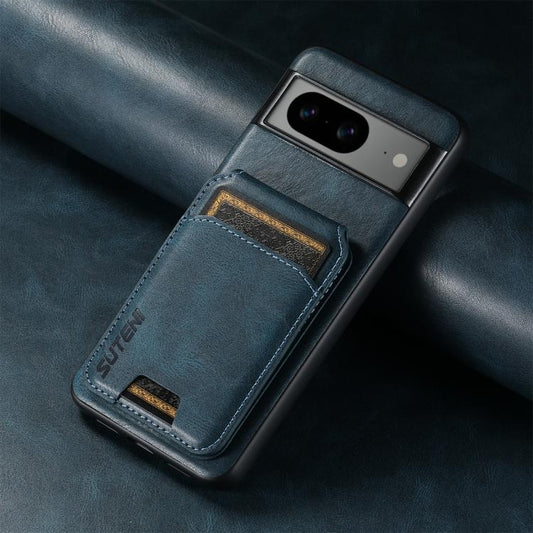 For Google Pixel 10 Pro Suteni H02 Leather Wallet Stand Back Phone Case(Blue) - Google Cases by Suteni | Online Shopping UK | buy2fix