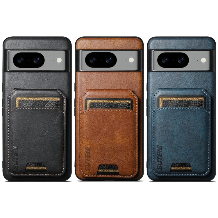 For Google Pixel 10 Pro XL Suteni H02 Leather Wallet Stand Back Phone Case(Blue) - Google Cases by Suteni | Online Shopping UK | buy2fix