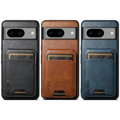 For Google Pixel 10 Pro Suteni H02 Leather Wallet Stand Back Phone Case(Brown) - Google Cases by Suteni | Online Shopping UK | buy2fix