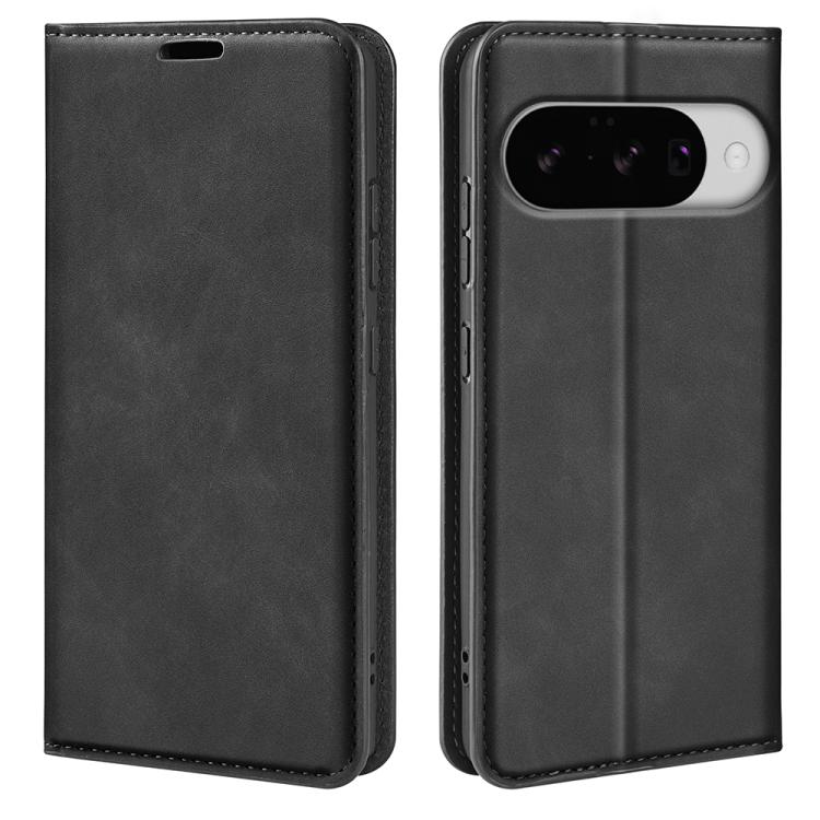 For Google Pixel 10 / 10 Pro Retro-skin Magnetic Suction Leather Phone Case(Black) - Google Cases by buy2fix | Online Shopping UK | buy2fix