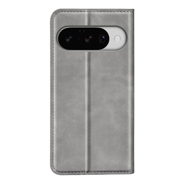 For Google Pixel 10 / 10 Pro Retro-skin Magnetic Suction Leather Phone Case(Grey) - Google Cases by buy2fix | Online Shopping UK | buy2fix