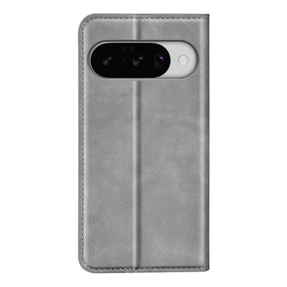For Google Pixel 10 / 10 Pro Retro-skin Magnetic Suction Leather Phone Case(Grey) - Google Cases by buy2fix | Online Shopping UK | buy2fix