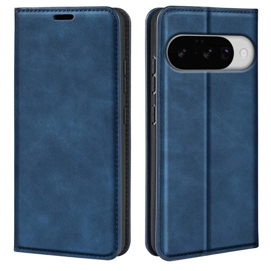 For Google Pixel 10 / 10 Pro Retro-skin Magnetic Suction Leather Phone Case(Dark Blue) - Google Cases by buy2fix | Online Shopping UK | buy2fix