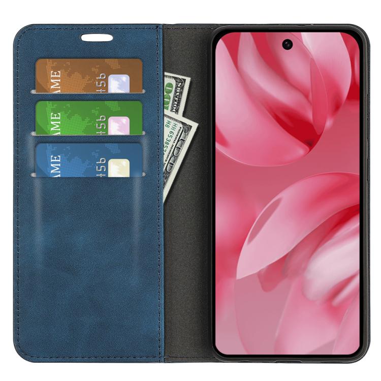 For Google Pixel 10 / 10 Pro Retro-skin Magnetic Suction Leather Phone Case(Dark Blue) - Google Cases by buy2fix | Online Shopping UK | buy2fix