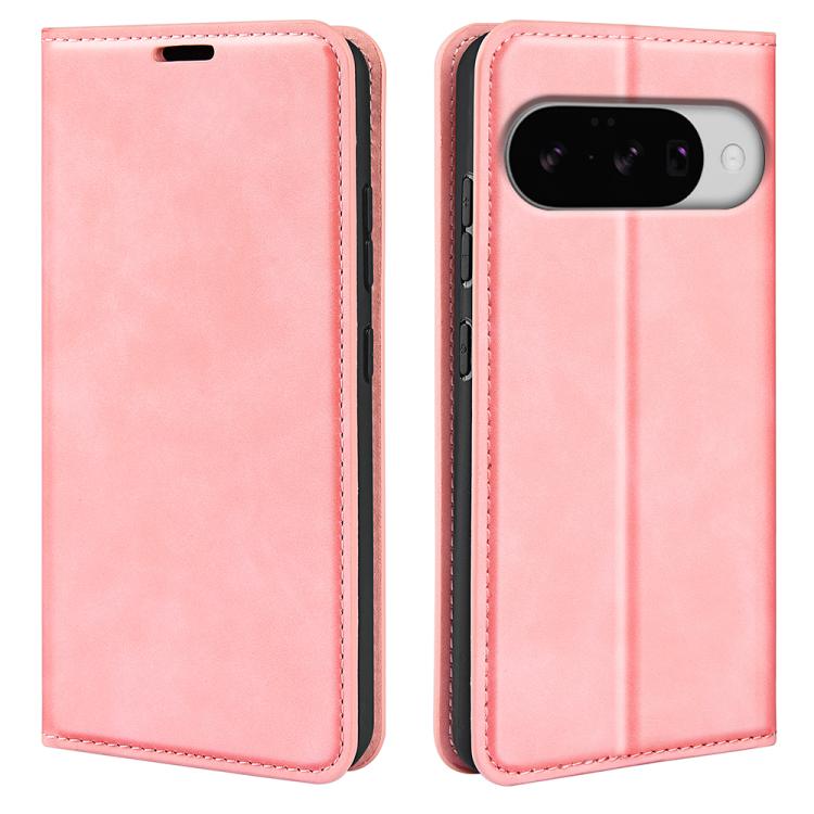 For Google Pixel 10 / 10 Pro Retro-skin Magnetic Suction Leather Phone Case(Pink) - Google Cases by buy2fix | Online Shopping UK | buy2fix