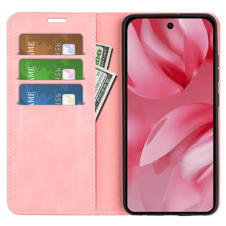 For Google Pixel 10 / 10 Pro Retro-skin Magnetic Suction Leather Phone Case(Pink) - Google Cases by buy2fix | Online Shopping UK | buy2fix