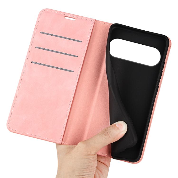 For Google Pixel 10 / 10 Pro Retro-skin Magnetic Suction Leather Phone Case(Pink) - Google Cases by buy2fix | Online Shopping UK | buy2fix