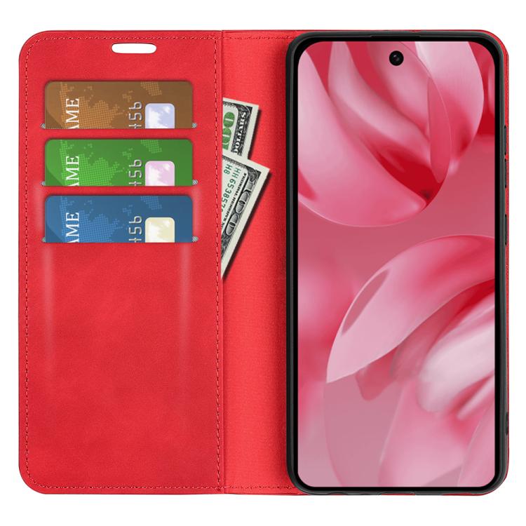 For Google Pixel 10 / 10 Pro Retro-skin Magnetic Suction Leather Phone Case(Red) - Google Cases by buy2fix | Online Shopping UK | buy2fix