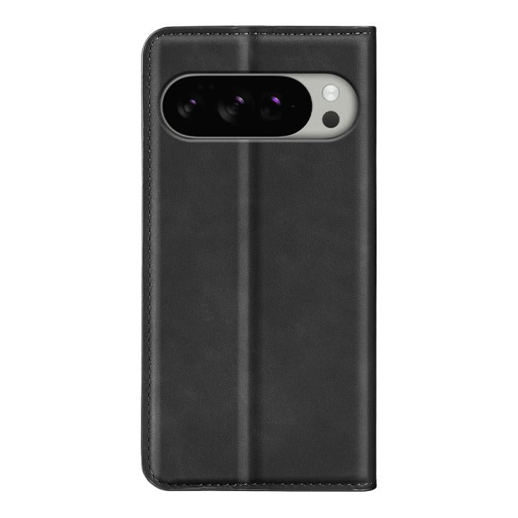 For Google Pixel 10 Pro XL Retro-skin Magnetic Suction Leather Phone Case(Black) - Google Cases by buy2fix | Online Shopping UK | buy2fix