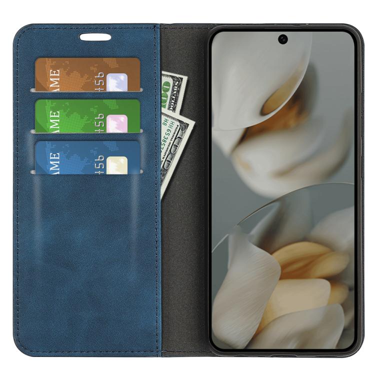 For Google Pixel 10 Pro XL Retro-skin Magnetic Suction Leather Phone Case(Dark Blue) - Google Cases by buy2fix | Online Shopping UK | buy2fix