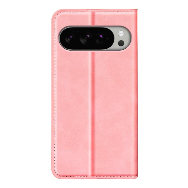 For Google Pixel 10 Pro XL Retro-skin Magnetic Suction Leather Phone Case(Pink) - Google Cases by buy2fix | Online Shopping UK | buy2fix