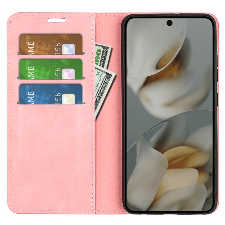 For Google Pixel 10 Pro XL Retro-skin Magnetic Suction Leather Phone Case(Pink) - Google Cases by buy2fix | Online Shopping UK | buy2fix