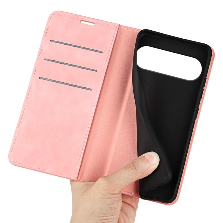 For Google Pixel 10 Pro XL Retro-skin Magnetic Suction Leather Phone Case(Pink) - Google Cases by buy2fix | Online Shopping UK | buy2fix