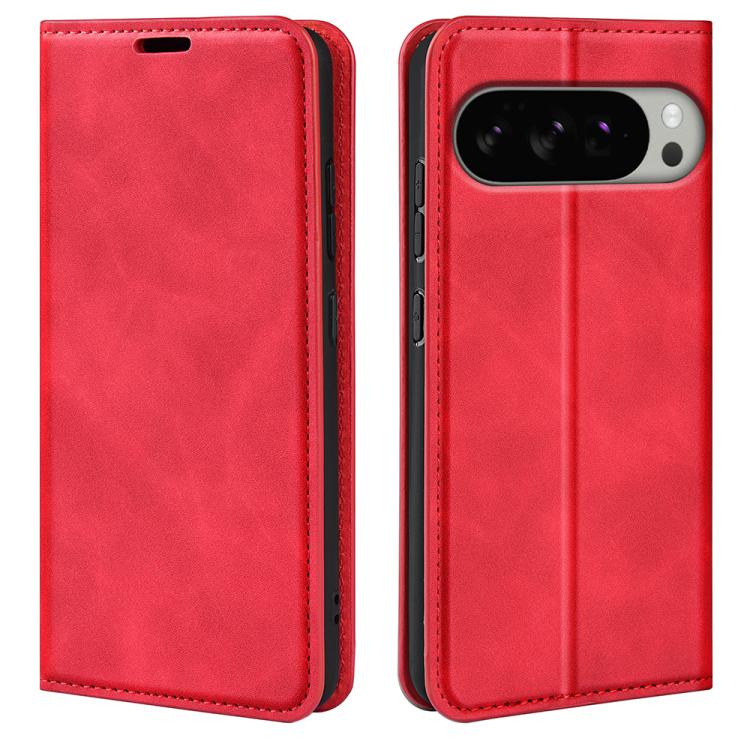 For Google Pixel 10 Pro XL Retro-skin Magnetic Suction Leather Phone Case(Red) - Google Cases by buy2fix | Online Shopping UK | buy2fix