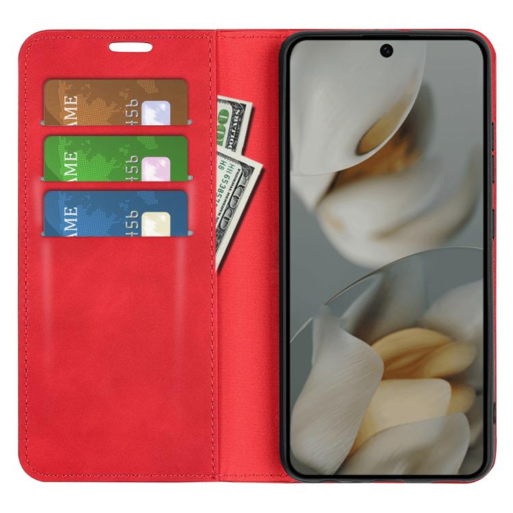 For Google Pixel 10 Pro XL Retro-skin Magnetic Suction Leather Phone Case(Red) - Google Cases by buy2fix | Online Shopping UK | buy2fix
