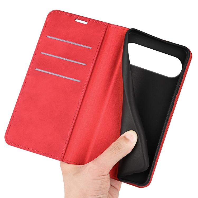 For Google Pixel 10 Pro XL Retro-skin Magnetic Suction Leather Phone Case(Red) - Google Cases by buy2fix | Online Shopping UK | buy2fix