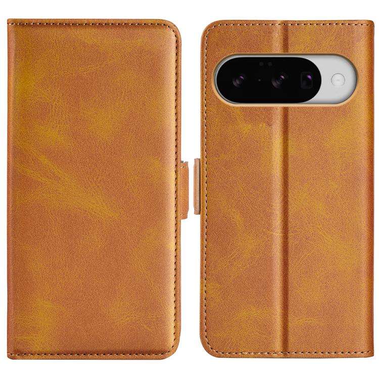 For Google Pixel 10 / 10 Pro Dual-side Magnetic Buckle Horizontal Flip Leather Phone Case(Yellow) - Google Cases by buy2fix | Online Shopping UK | buy2fix