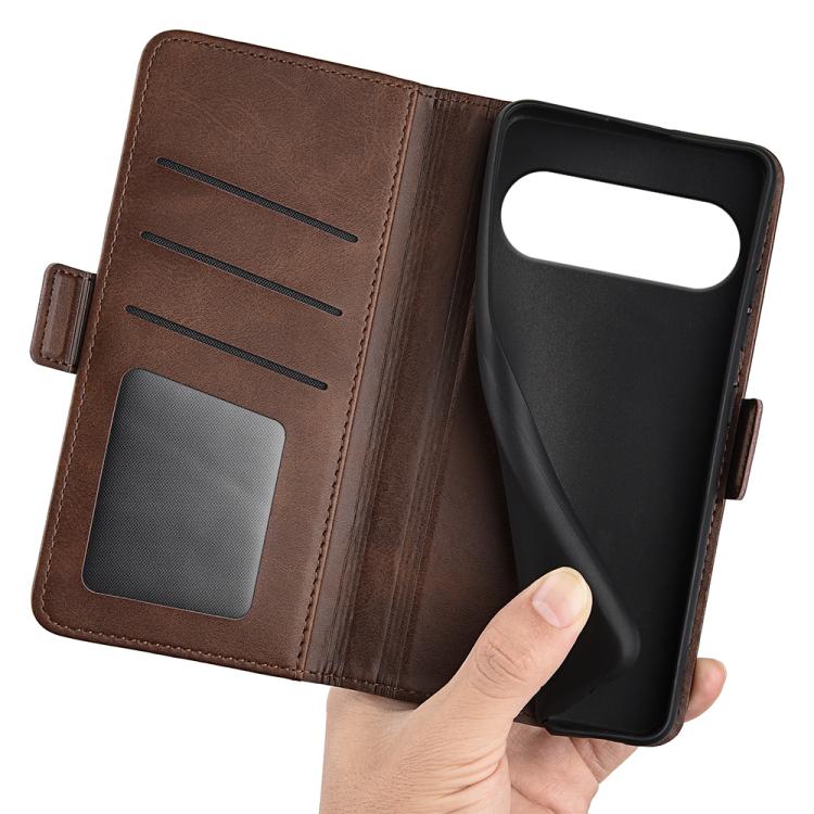For Google Pixel 10 / 10 Pro Dual-side Magnetic Buckle Horizontal Flip Leather Phone Case(Brown) - Google Cases by buy2fix | Online Shopping UK | buy2fix