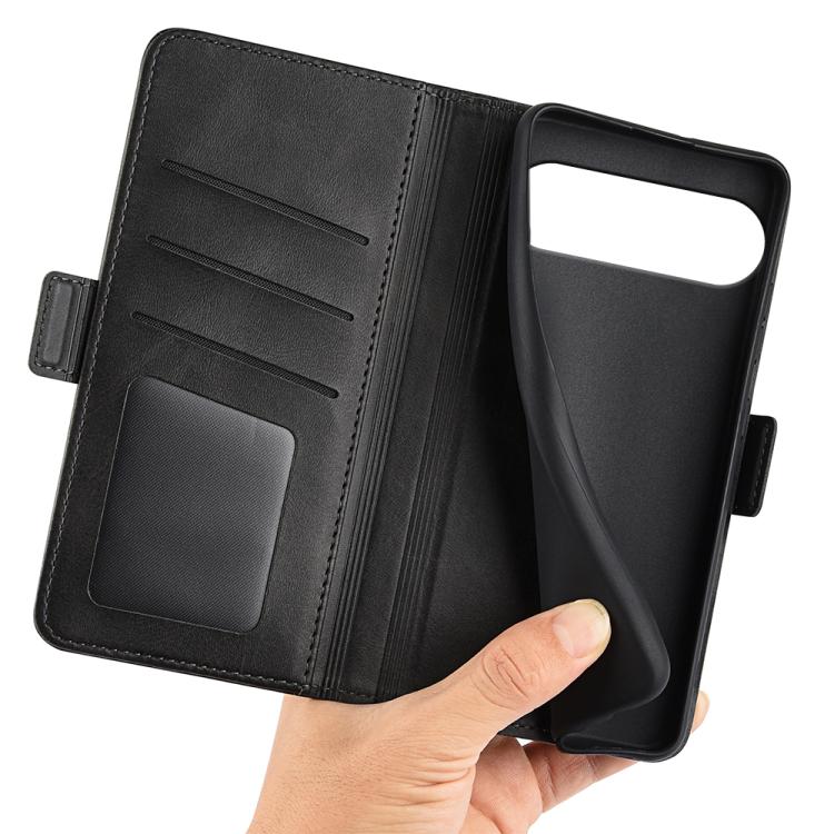 For Google Pixel 10 Pro XL Dual-side Magnetic Buckle Horizontal Flip Leather Phone Case(Black) - Google Cases by buy2fix | Online Shopping UK | buy2fix