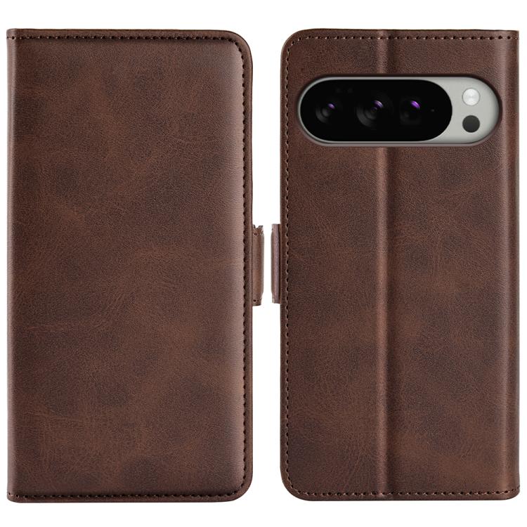 For Google Pixel 10 Pro XL Dual-side Magnetic Buckle Horizontal Flip Leather Phone Case(Brown) - Google Cases by buy2fix | Online Shopping UK | buy2fix