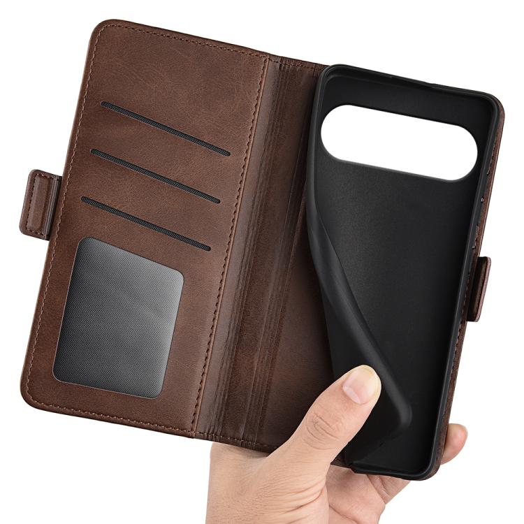 For Google Pixel 10 Pro XL Dual-side Magnetic Buckle Horizontal Flip Leather Phone Case(Brown) - Google Cases by buy2fix | Online Shopping UK | buy2fix
