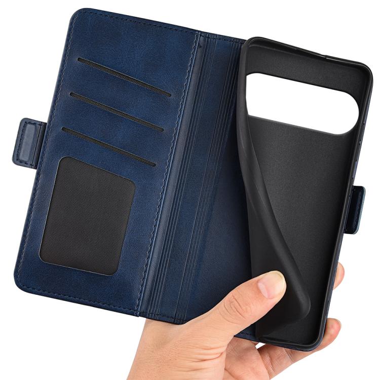 For Google Pixel 10 Pro XL Dual-side Magnetic Buckle Horizontal Flip Leather Phone Case(Dark Blue) - Google Cases by buy2fix | Online Shopping UK | buy2fix
