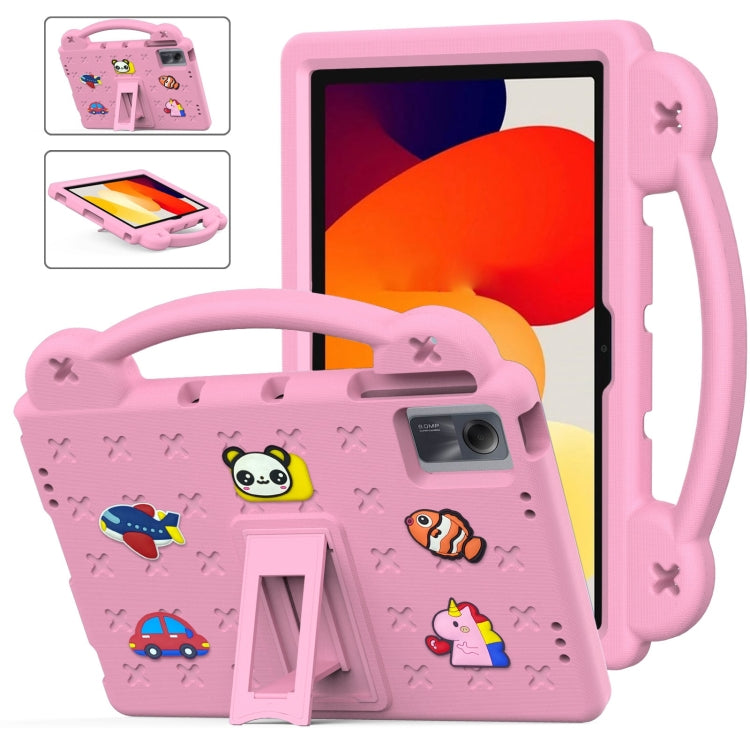 For Xiaomi Redmi Pad SE 11 2023 Handle Kickstand Children EVA Shockproof Tablet Case(Pink) by buy2fix
